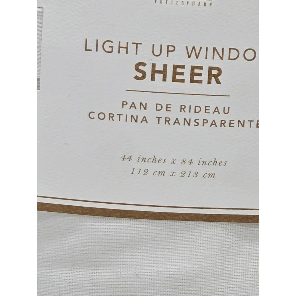 Pottery Barn Teen Light Up Window Sheer White Curtain Panel 44x84 7657175